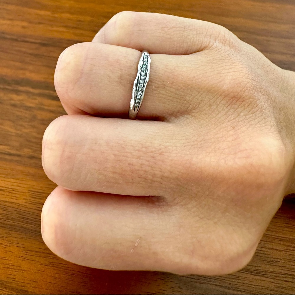 any sterling silver and diamond ring